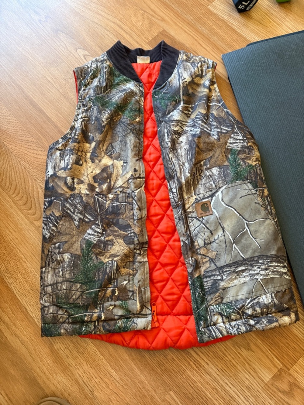 Carhartt Kids Reversible Realtree Camo Vest with Orange Lining